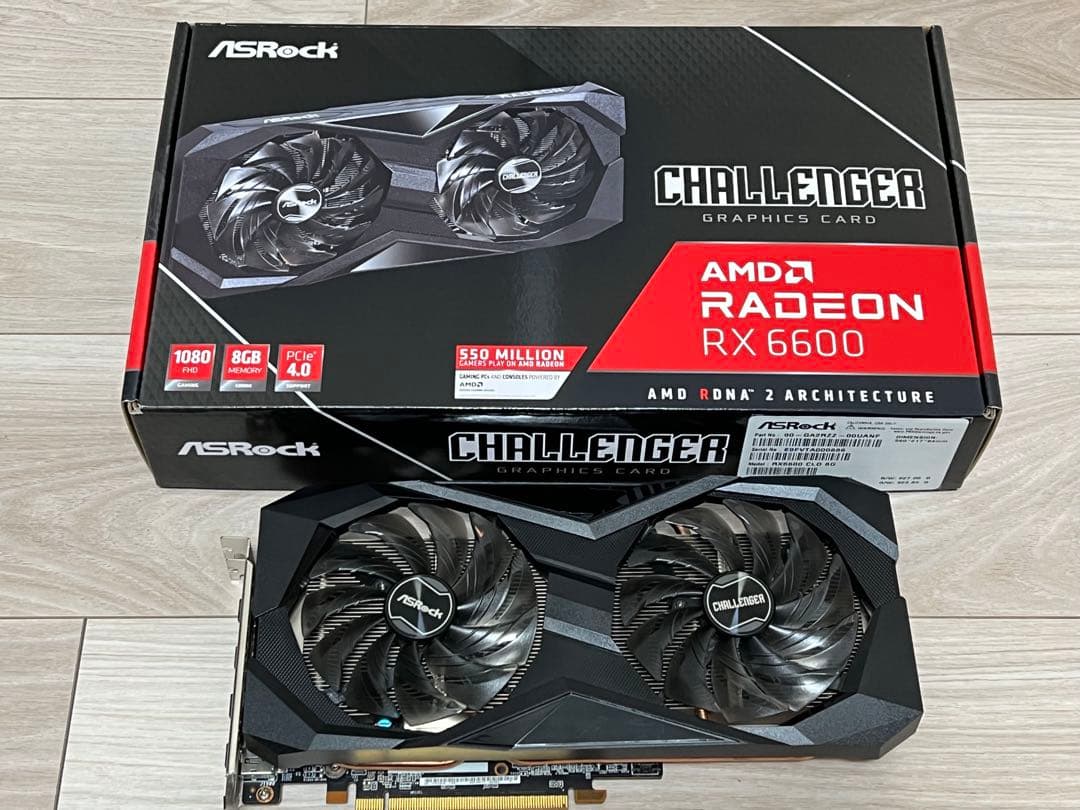 【送料無料】AMD Asrock Radeon rx6600 8GBメモリ