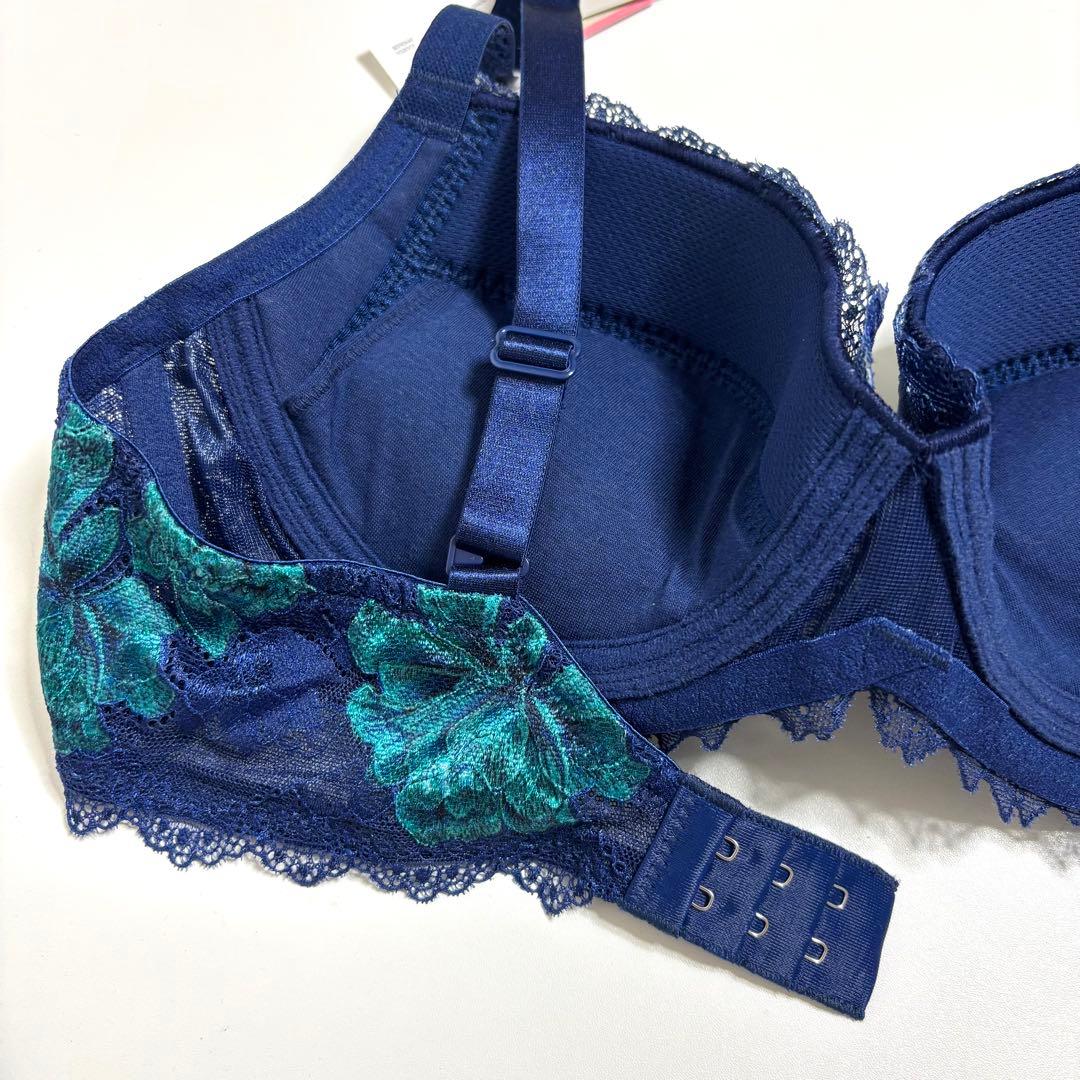 ＊D85トリンプ プレミアム レッドレーベル ダリアの花 ブラ単品 Navy