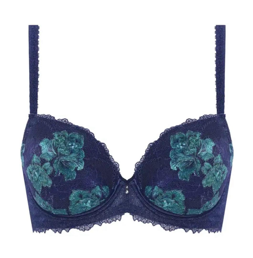 ＊D85トリンプ プレミアム レッドレーベル ダリアの花 ブラ単品 Navy