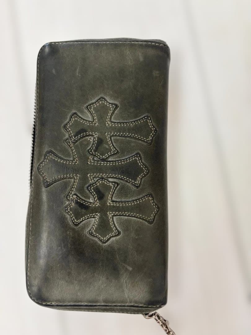 クロムハーツ　レザー 長財布 黒　正規品