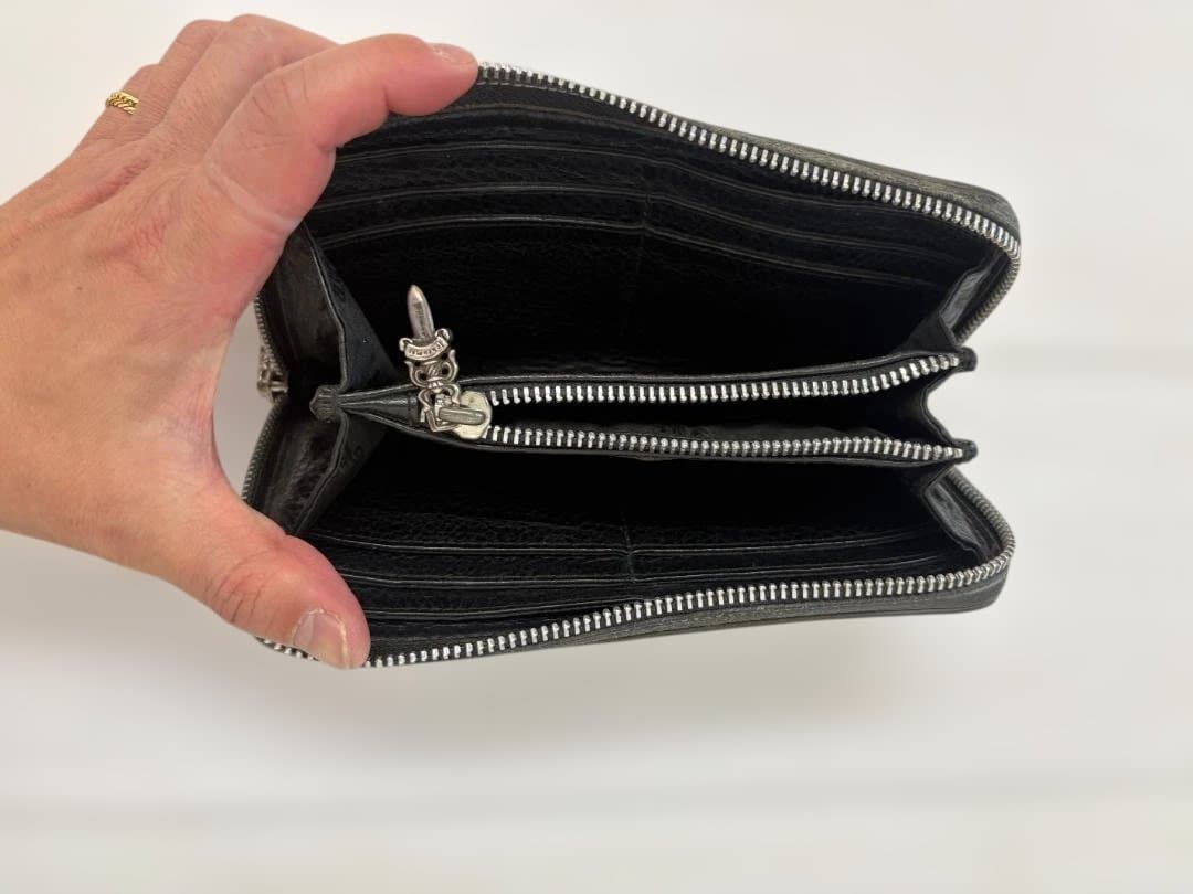クロムハーツ　レザー 長財布 黒　正規品