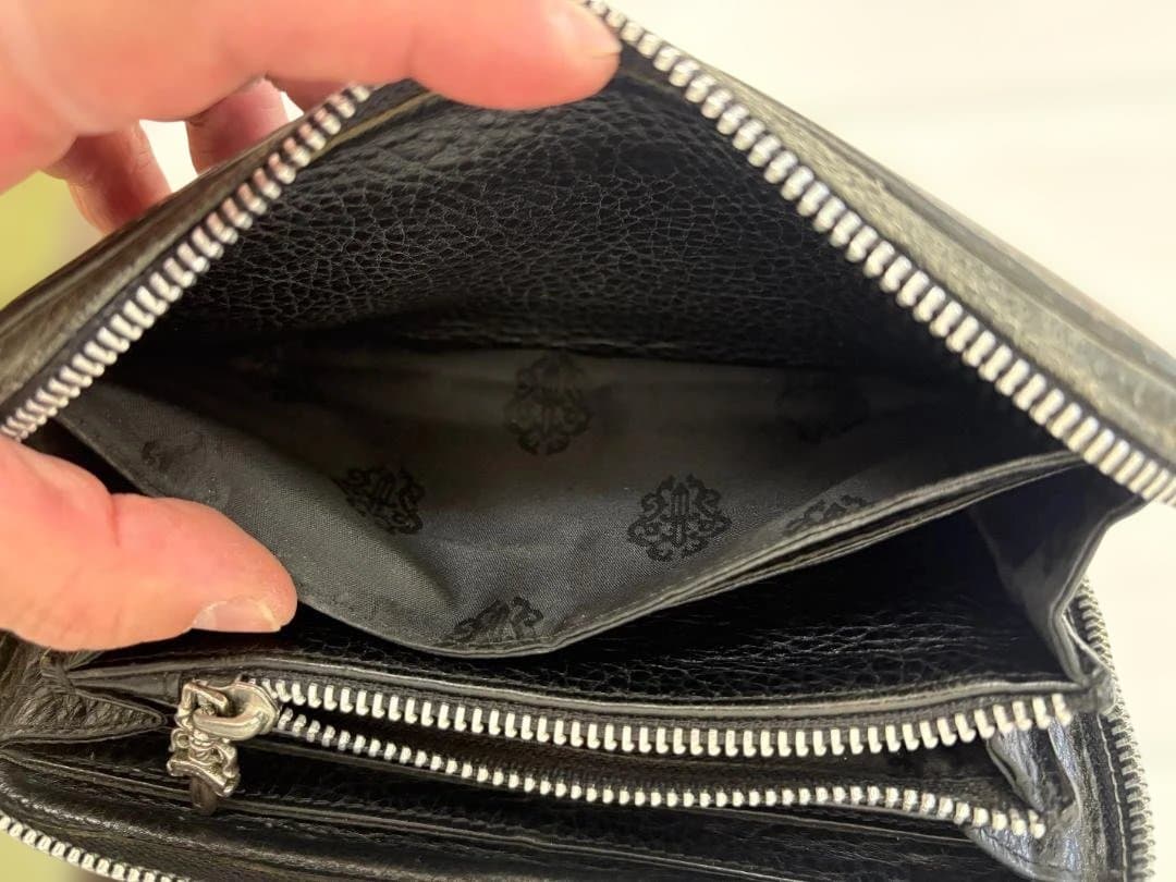 クロムハーツ　レザー 長財布 黒　正規品