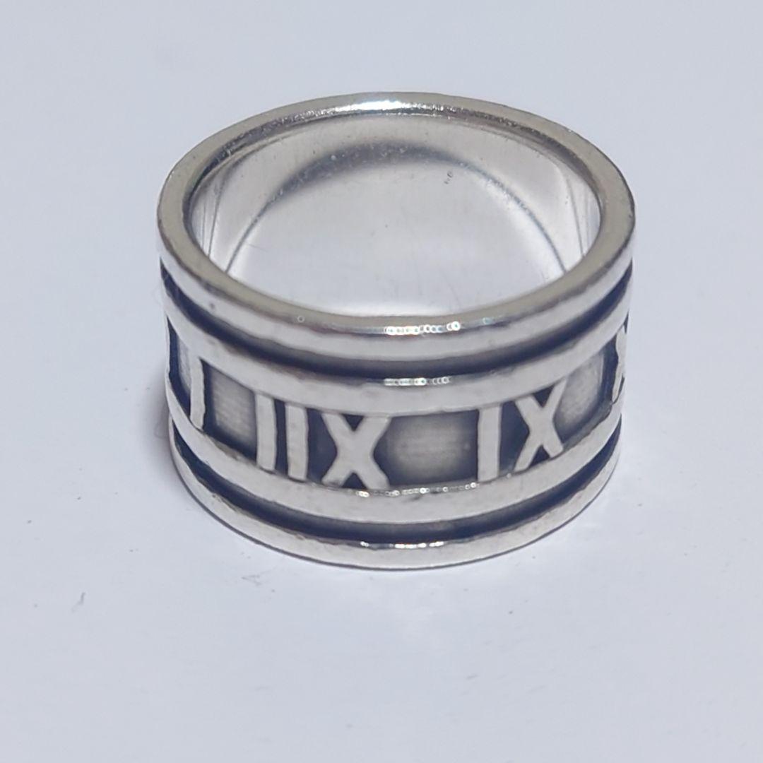 美品ティファニー アトラス ワイドリング 13号 シルバー