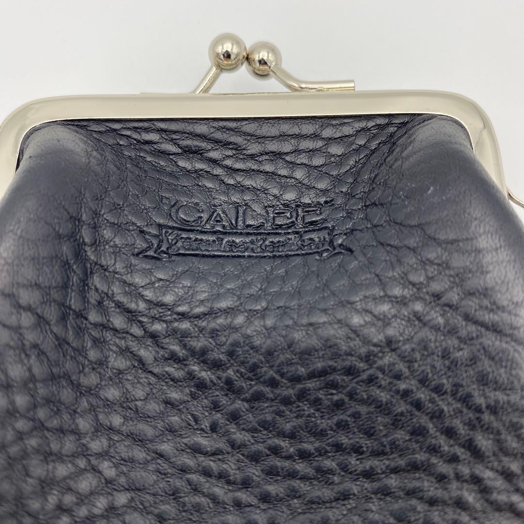 CALEE キャリー がま口財布 ケース レザー ブラック 美品