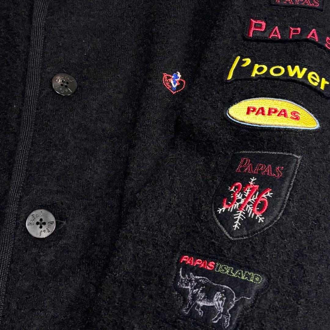 日本製　PAPAS　パパス　ウール100　黒・ブラック　ジャケット　48M
