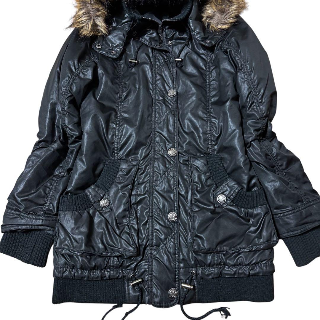 ジャケット・アウター archive grunge fur gimmick coat BLK y2k