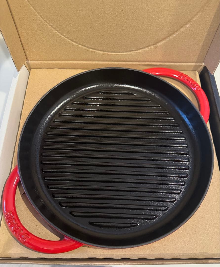 STAUB ピュアグリル ラウンド 26cm チェリー