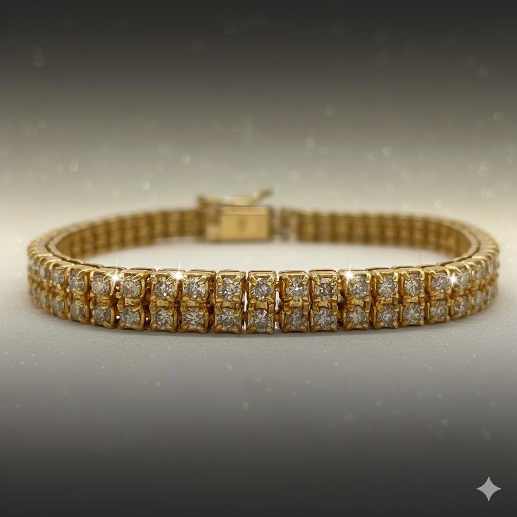 【美品】18K 3.1ct 天然ダイヤモンド テニスブレスレット 14.9g