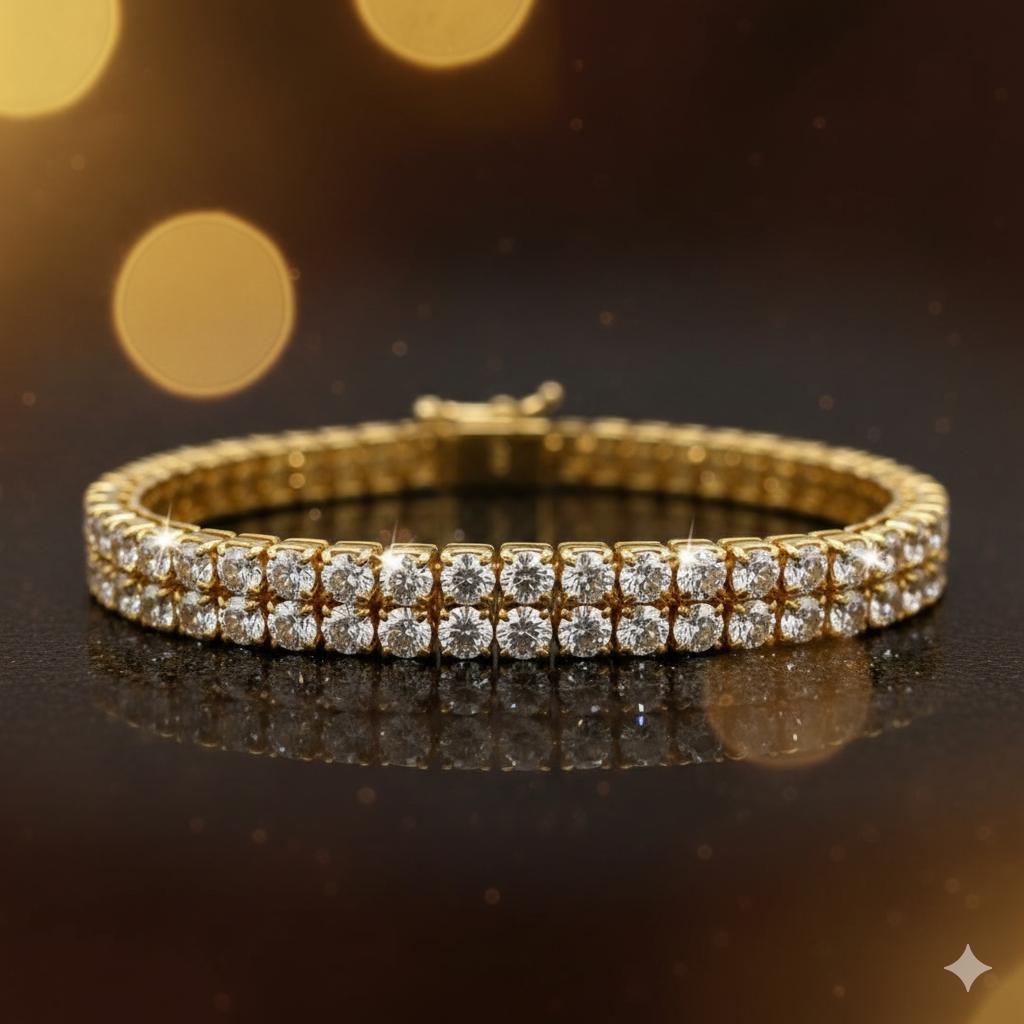 【美品】18K 3.1ct 天然ダイヤモンド テニスブレスレット 14.9g