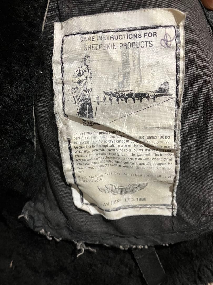 AVIREXアヴィレックス　B-3ムートンジャケットUSA製　XL