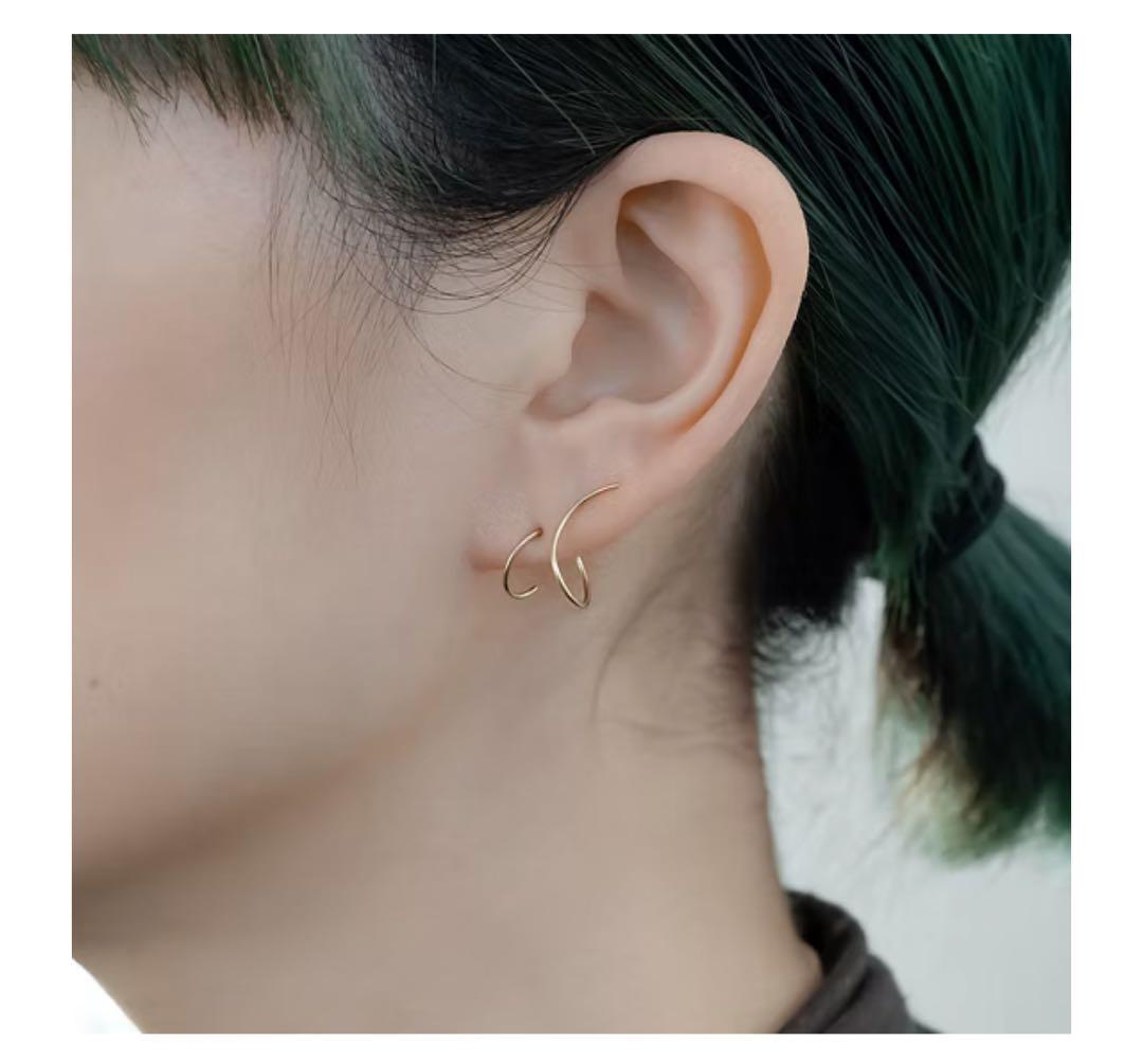 NOUE 3点セット　左ピアス×2 イヤーカフ×1 18k ゴールド　金