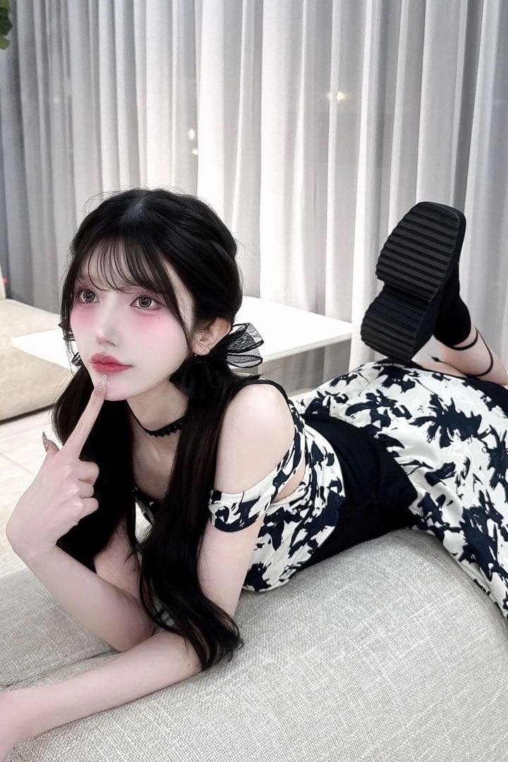 BELEAR MIMI《ベリアミミ》フラワーニュアンスミニワンピース BLK