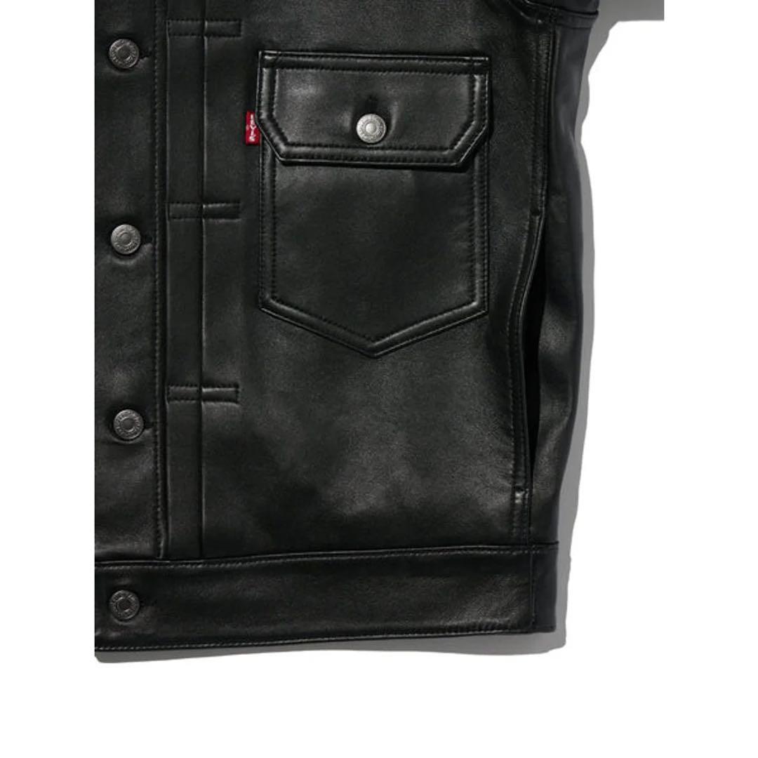LEVI'S PREMIUM BLACK LEATHER JACKET サイズS