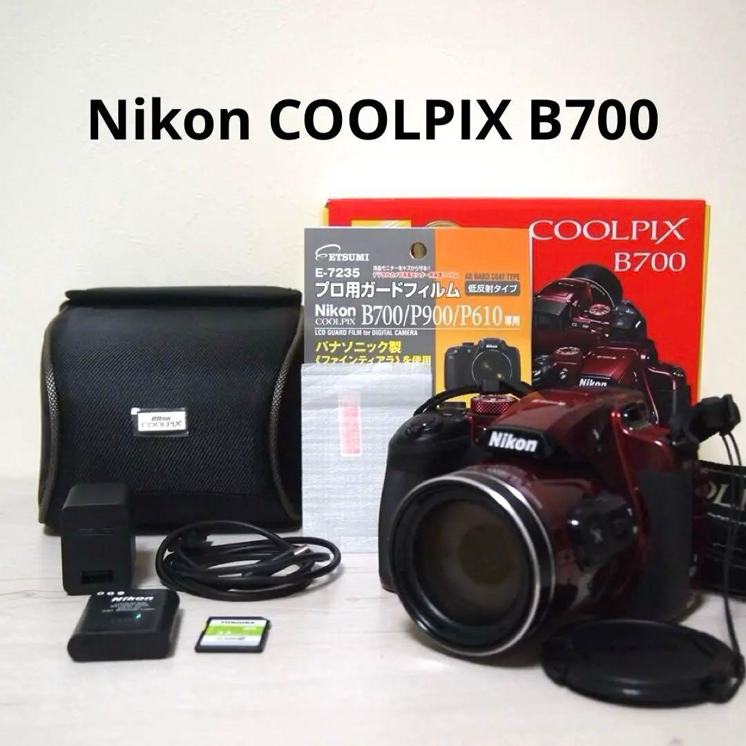 【動作確認済】Nikon COOLPIX B700 レッド ケース SDカード付