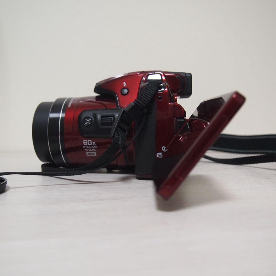 【動作確認済】Nikon COOLPIX B700 レッド ケース SDカード付
