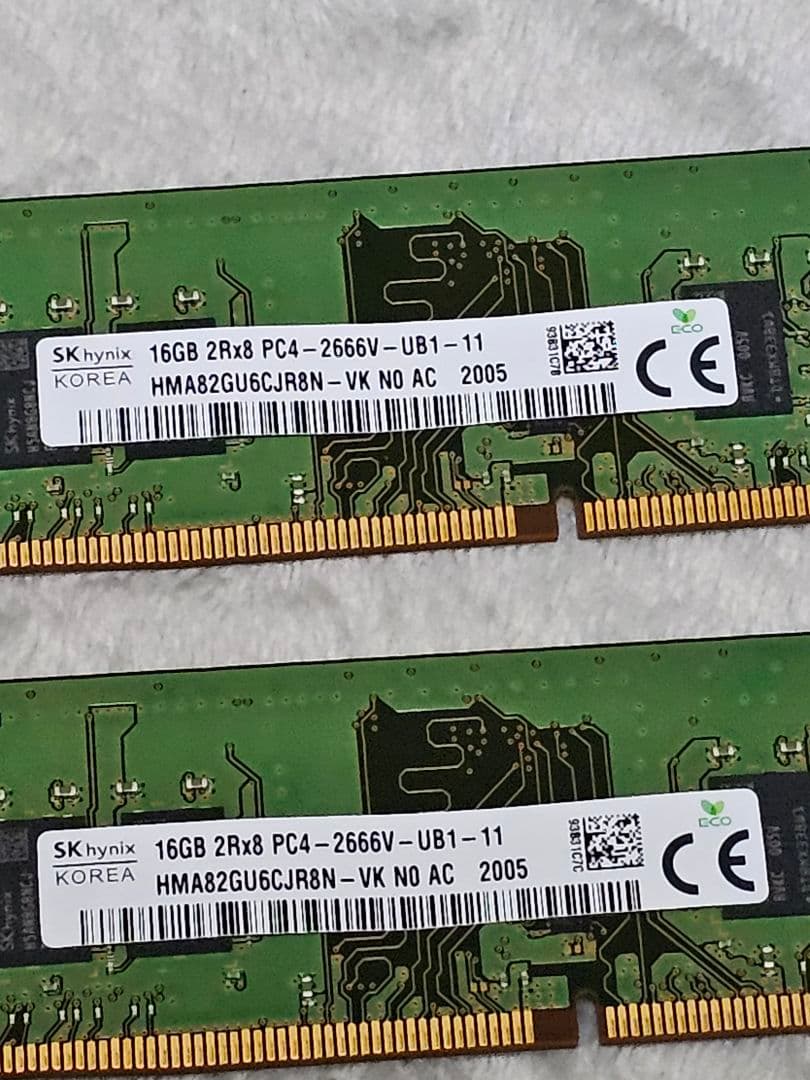 SK hynix DDR4 2666 16GB ×2 計32GB メモリ