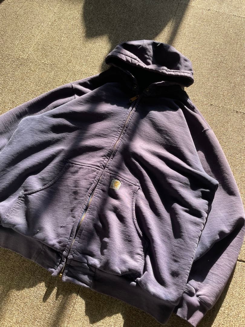 90s Carhartt zip hoodie 鬼フェード 茄子紺