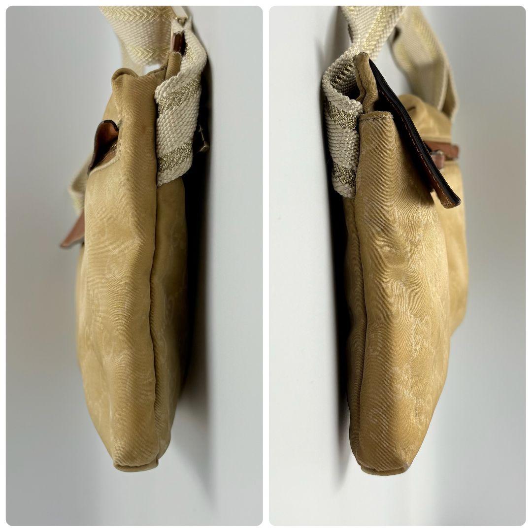 グッチ GGキャンバス シェリーライン ウエストバッグ ボディバッグ レザー