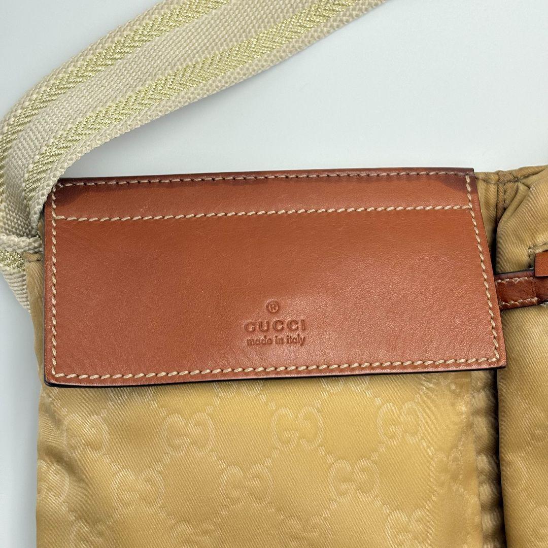 グッチ GGキャンバス シェリーライン ウエストバッグ ボディバッグ レザー