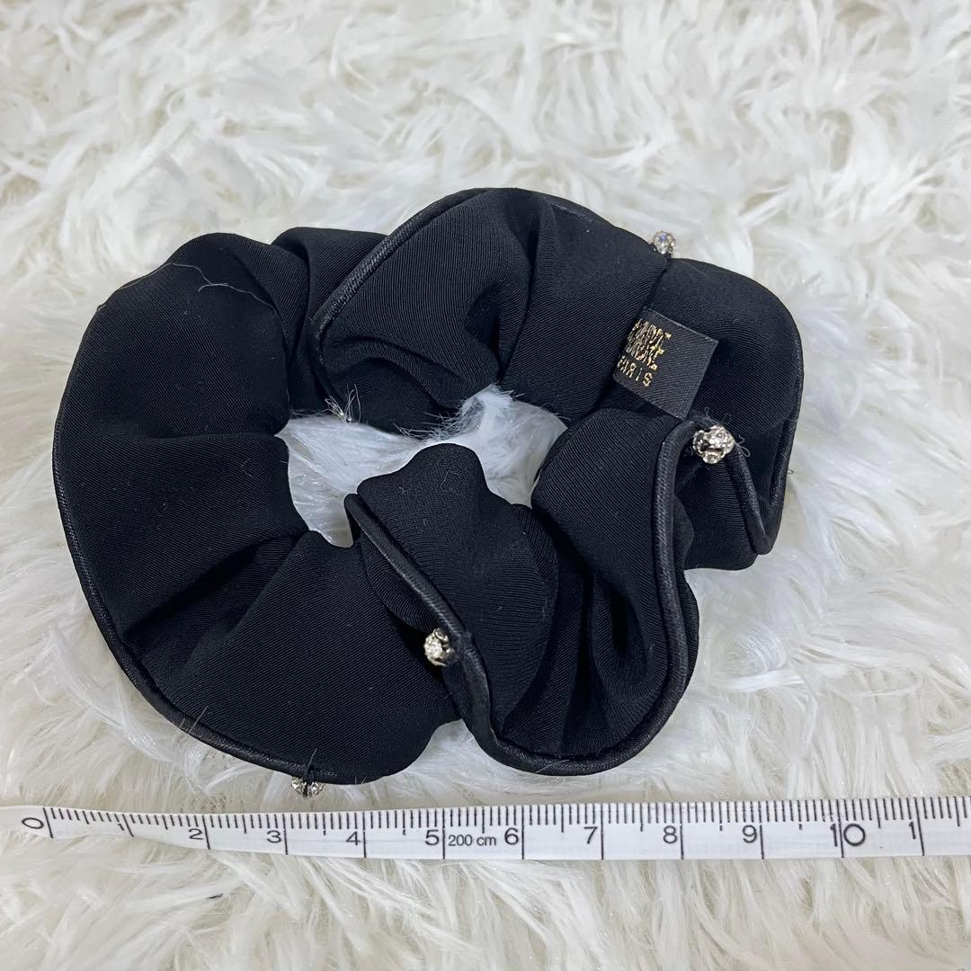 【極美品】アレクサンドルドゥパリ シュシュ ナイロン ダイヤ 伸縮性 ブラック