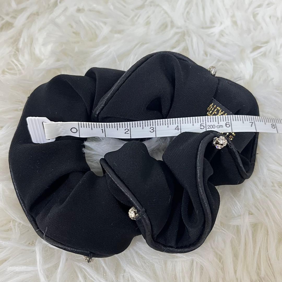 【極美品】アレクサンドルドゥパリ シュシュ ナイロン ダイヤ 伸縮性 ブラック