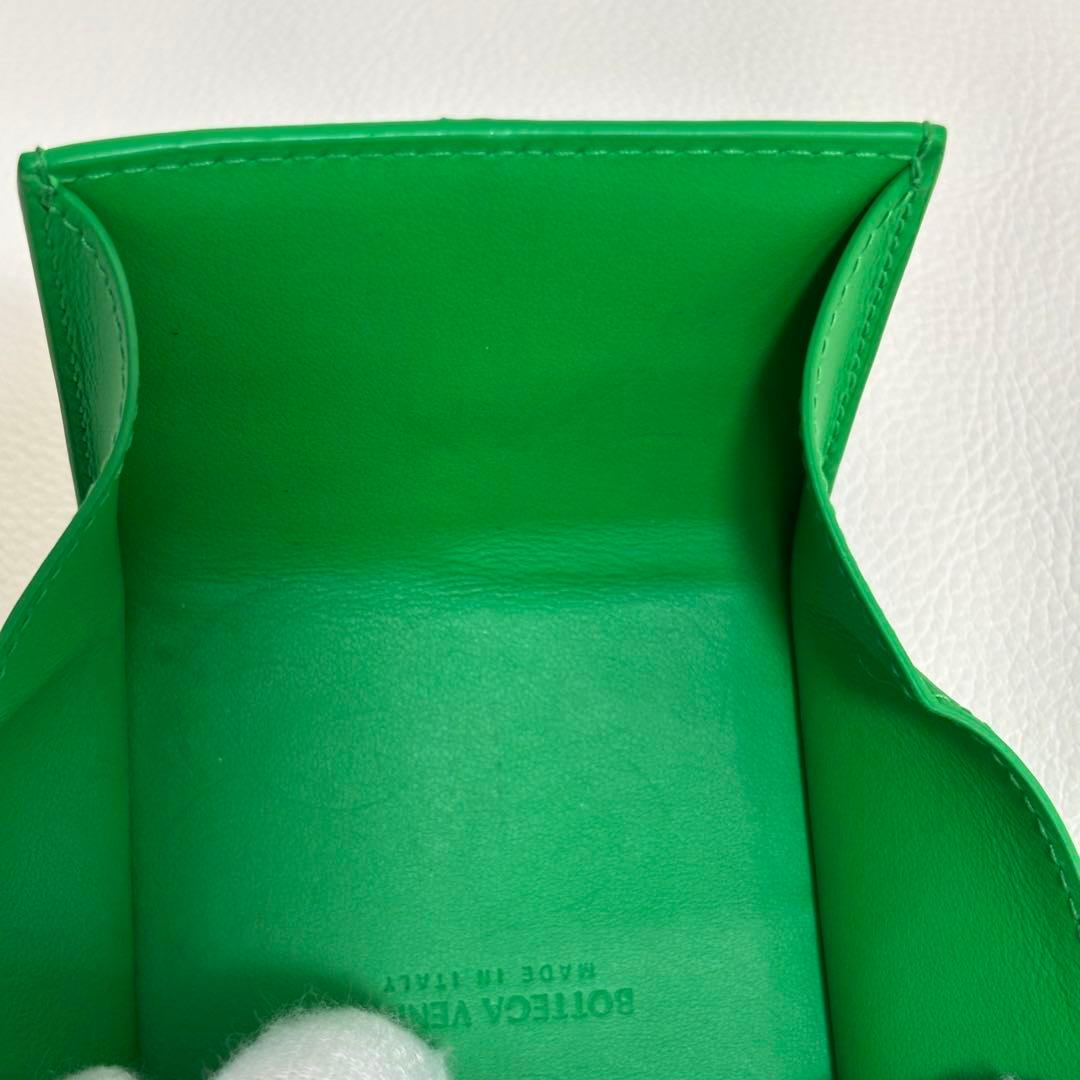 【現行】RFID ボッテガヴェネタ ケース カセット レザー 緑 小銭入