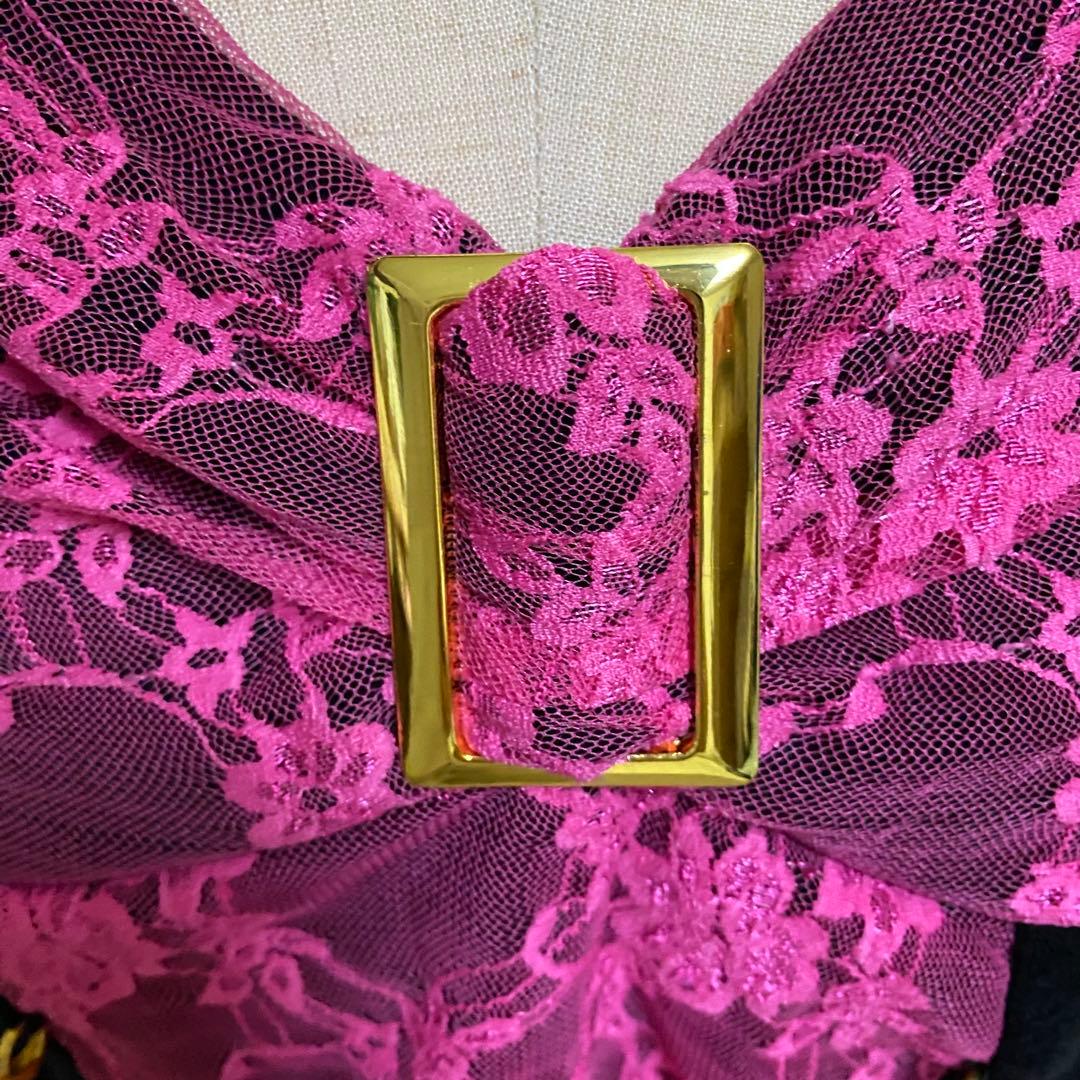 レア 当時物 派手 レースリボン ミニワンピ 平成ギャル 姫ギャル