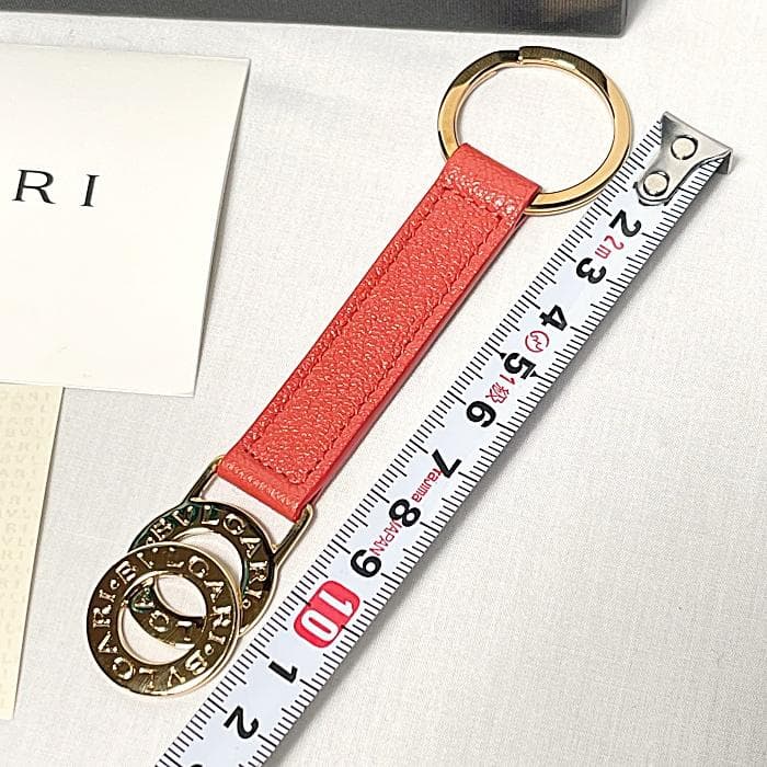 未使用 BVLGARI ブルガリ キーリング コーラル オレンジ系 箱付き