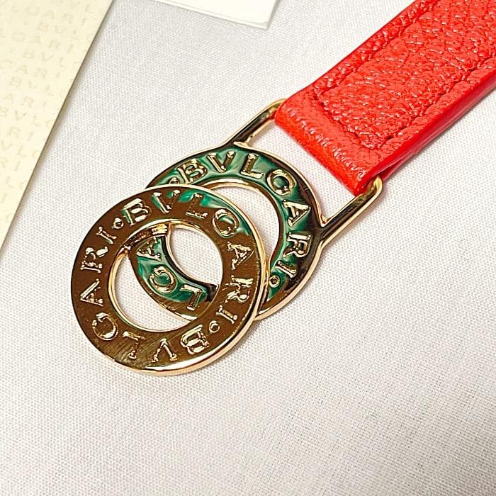 未使用 BVLGARI ブルガリ キーリング コーラル オレンジ系 箱付き