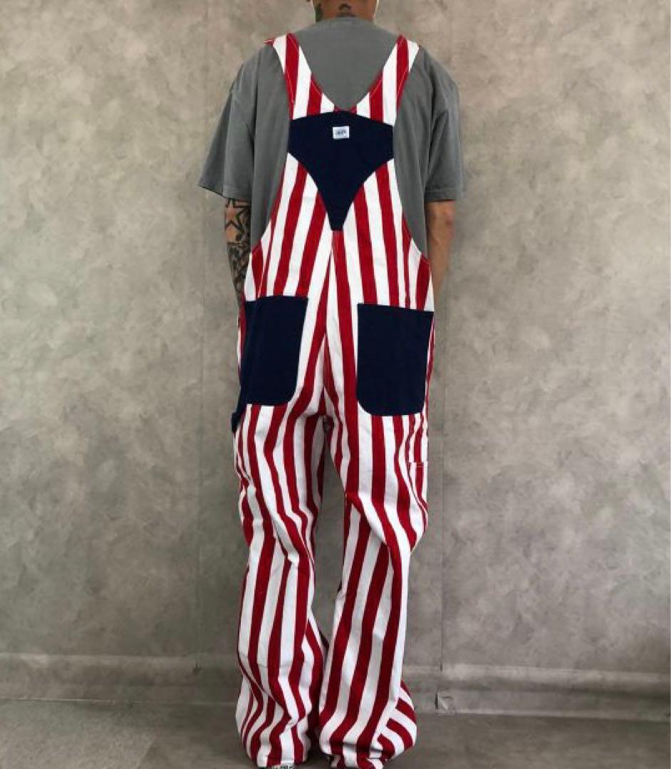 90s LIBERTY OVERALLS ストライプオーバーオール