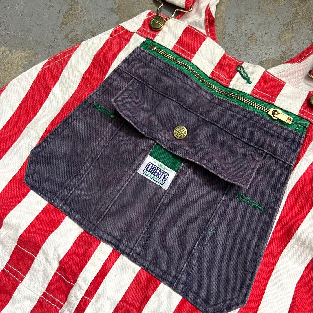 90s LIBERTY OVERALLS ストライプオーバーオール