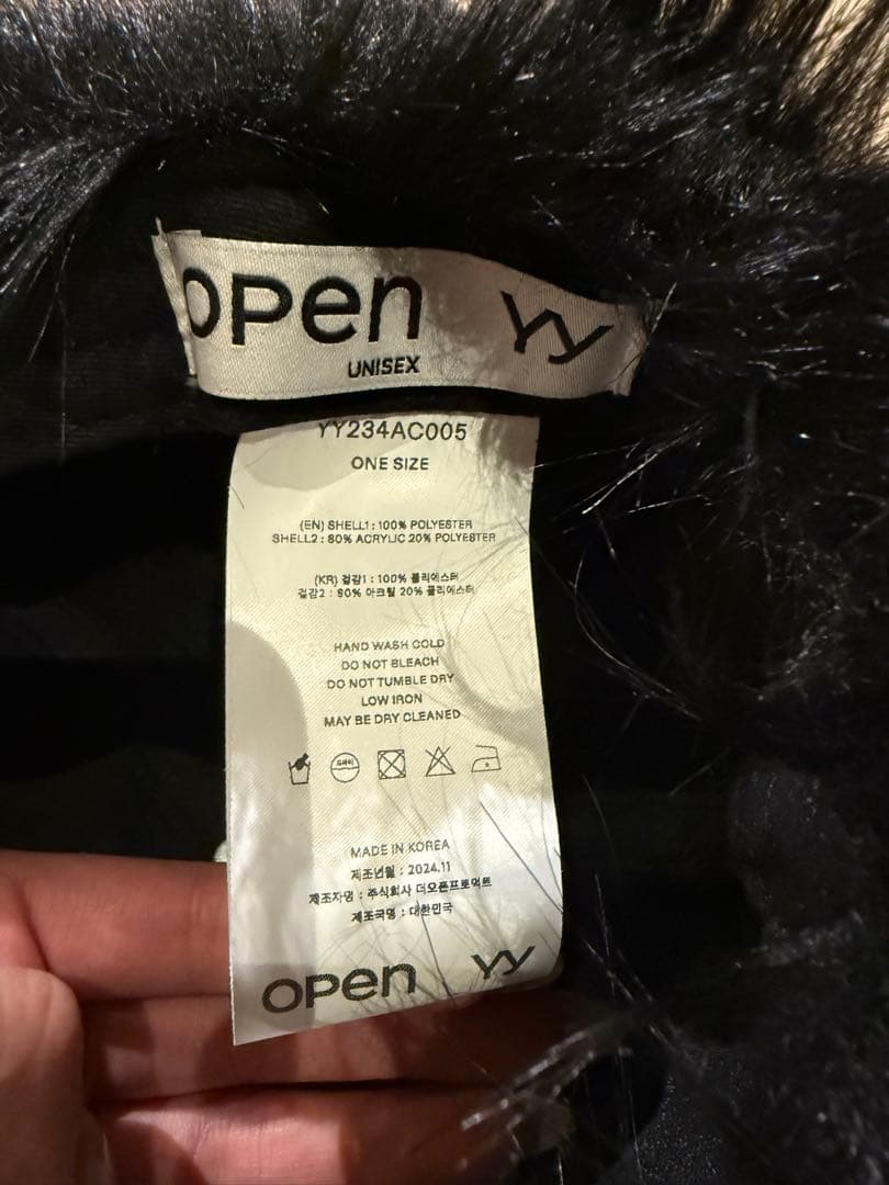 OPEN YY【ブラック　FREE size】