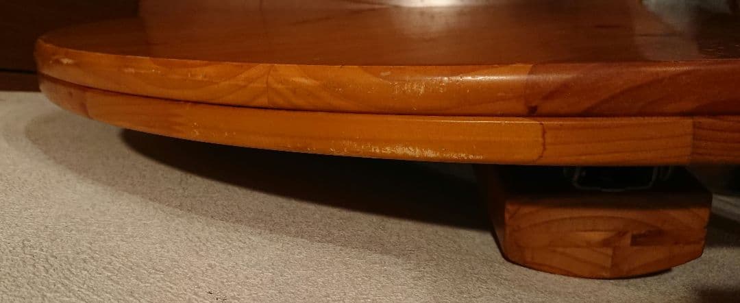 八幡産業 丸テーブル 木製 900mm × 900mm × 320mm レトロ