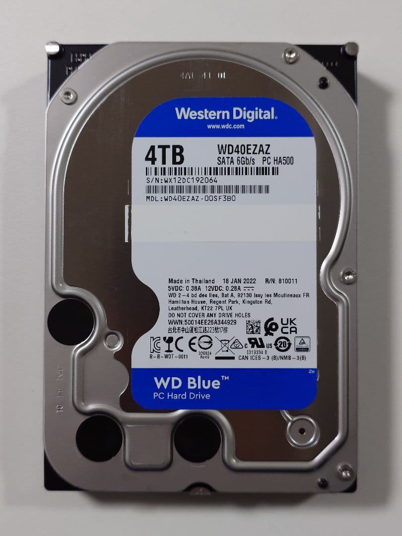 WD Blue 4TB ハードディスクドライブ