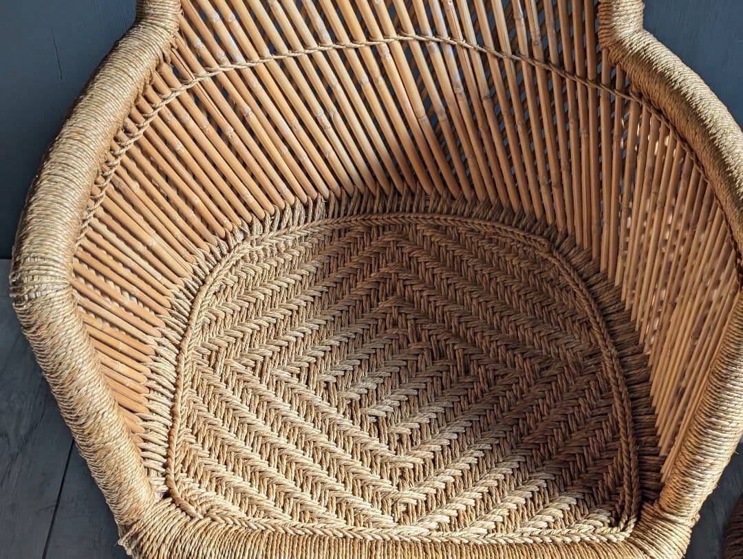 ラタン　籐　アームチェア　スツール　リゾート　バリ島　アジアン　YZ