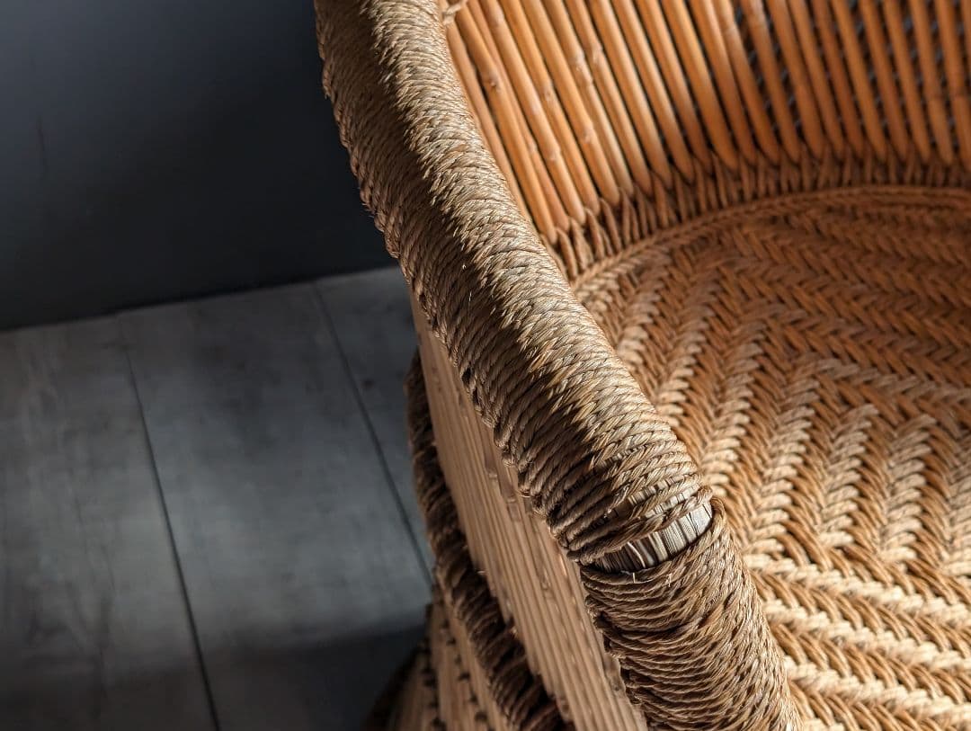 ラタン　籐　アームチェア　スツール　リゾート　バリ島　アジアン　YZ