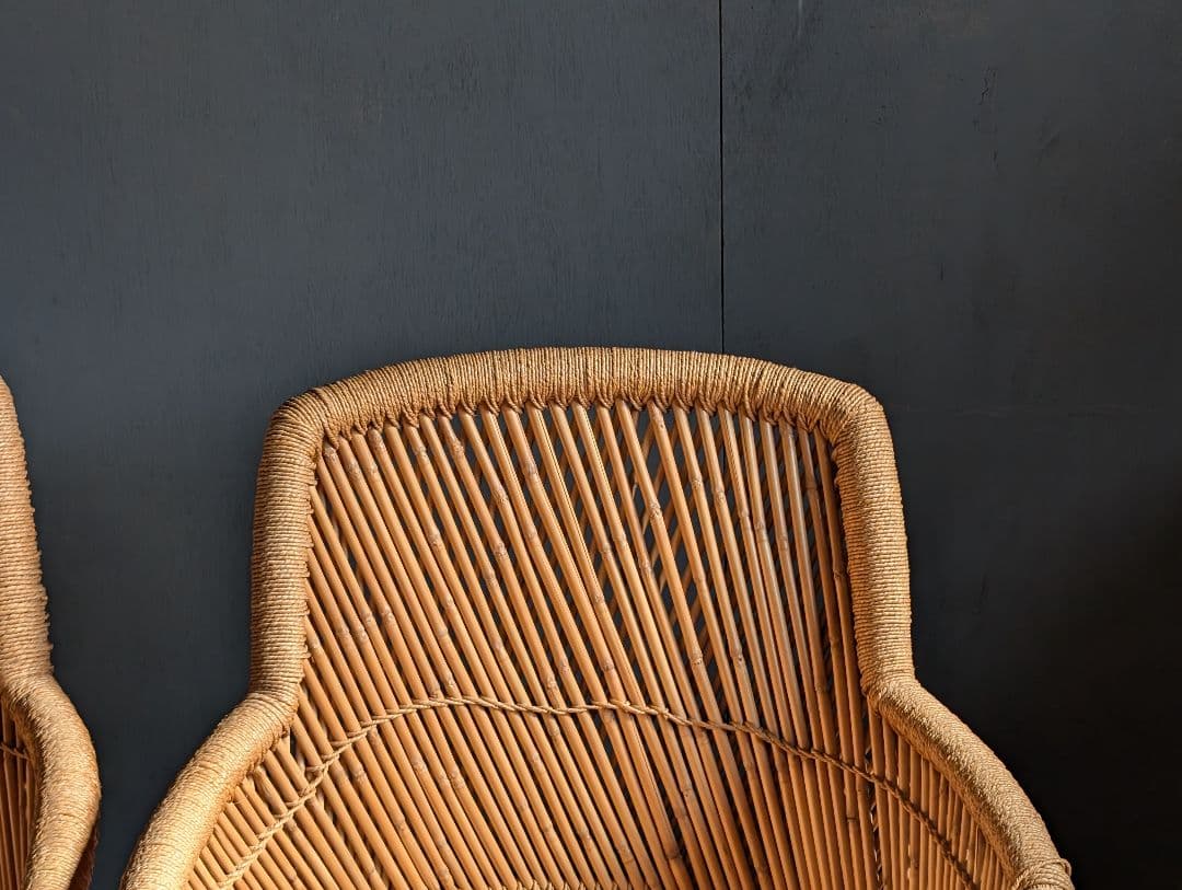 ラタン　籐　アームチェア　スツール　リゾート　バリ島　アジアン　YZ
