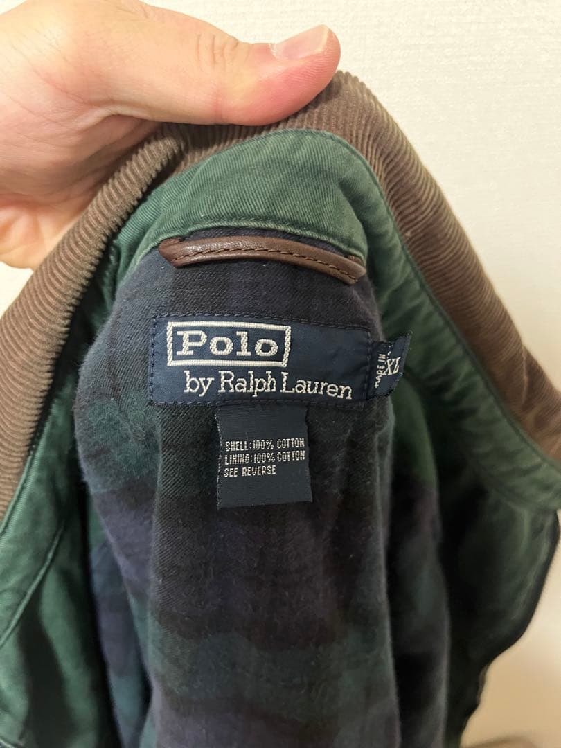 【ポロバイラルフローレン】スウィングトップ　ブルゾン　襟コーデュロイ　刺繍ロゴ