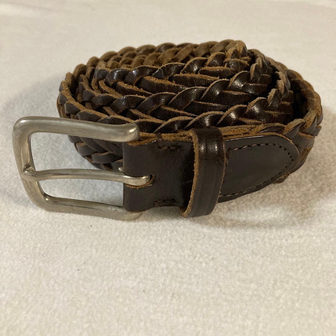 希少40 大きいサイズ ホワイトハウスコックス メッシュベルト ダークブラウン