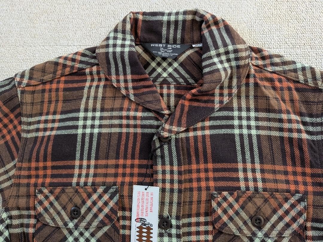 新品 ウエストライド WEST RIDE 長袖 ネルシャツ ワーク M 日本製