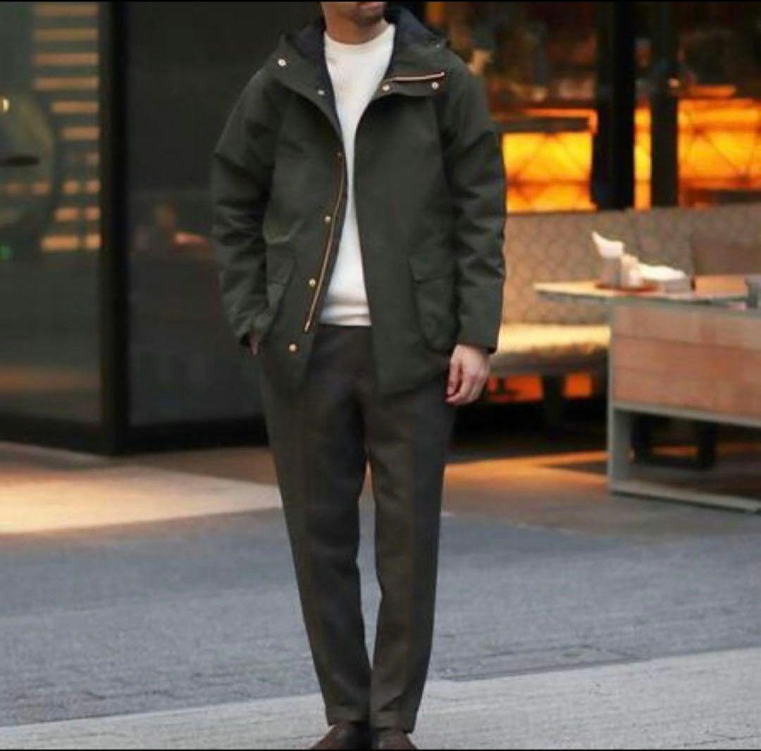 美品 Barbour オイルド フーデッドビデイル コーデュロイフード付き
