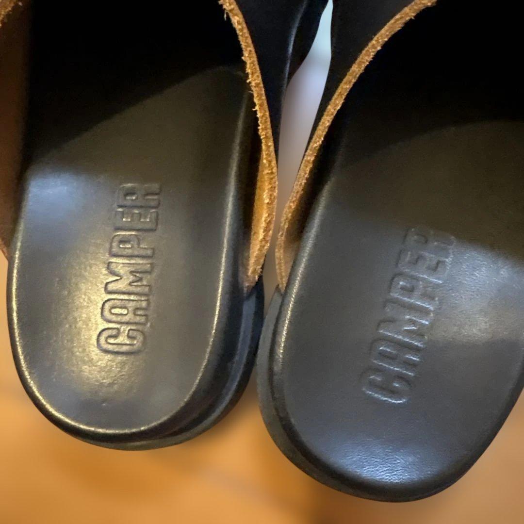 カンペール サボ サンダル 黒 本革 23.5 37