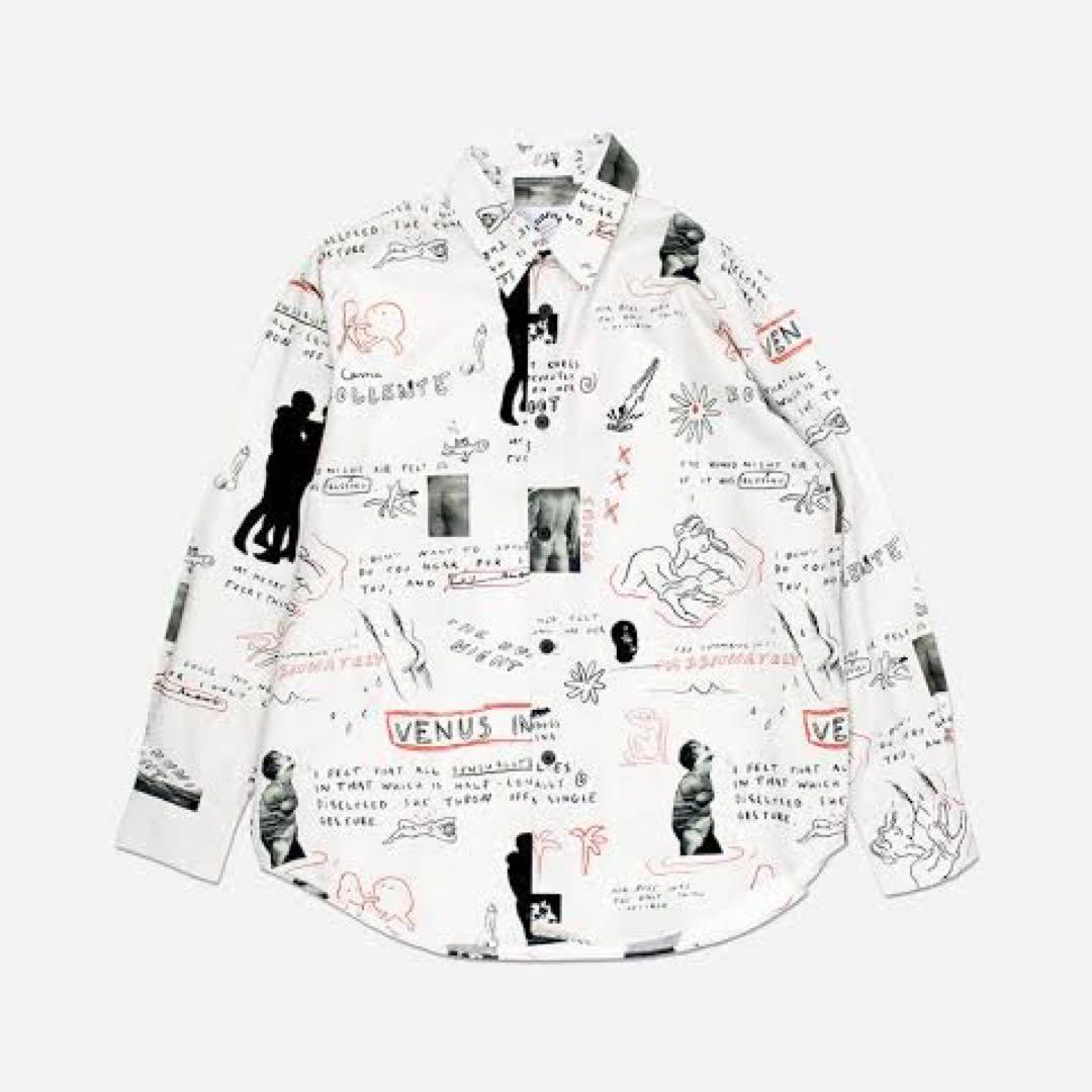 美品 21AW Carne Bollente オーバーサイズ 総柄シャツ XS