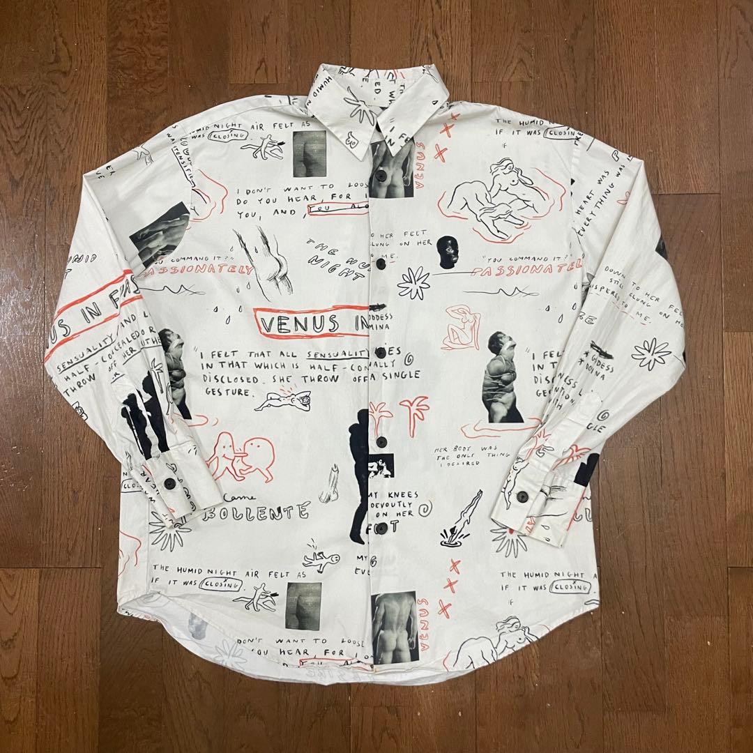 美品 21AW Carne Bollente オーバーサイズ 総柄シャツ XS