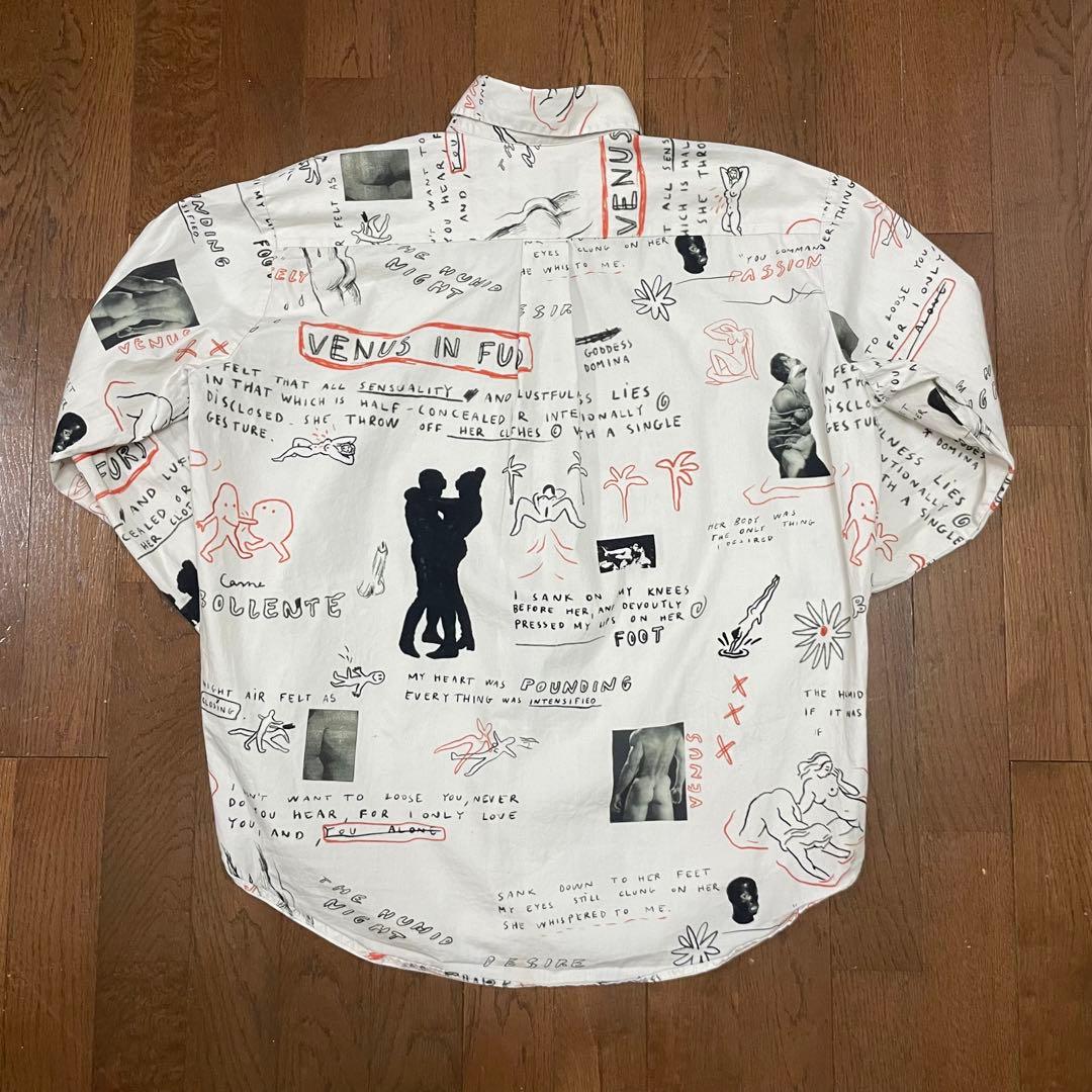 美品 21AW Carne Bollente オーバーサイズ 総柄シャツ XS