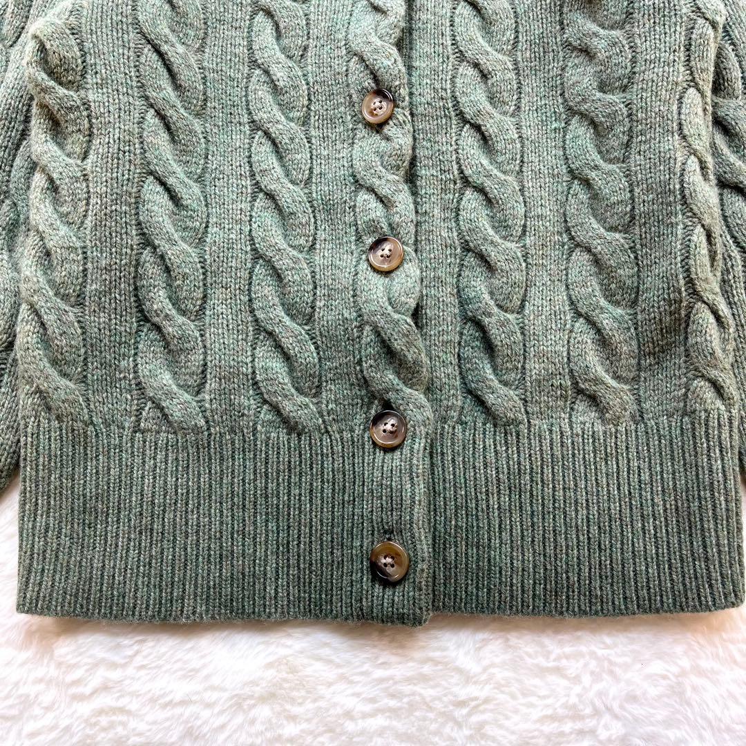 【ポロラルフローレン】 ニットカーディガン ケーブル編み ロゴ ウール カシミヤ