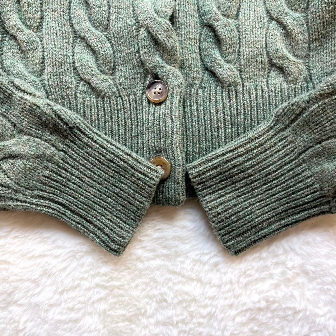 【ポロラルフローレン】 ニットカーディガン ケーブル編み ロゴ ウール カシミヤ