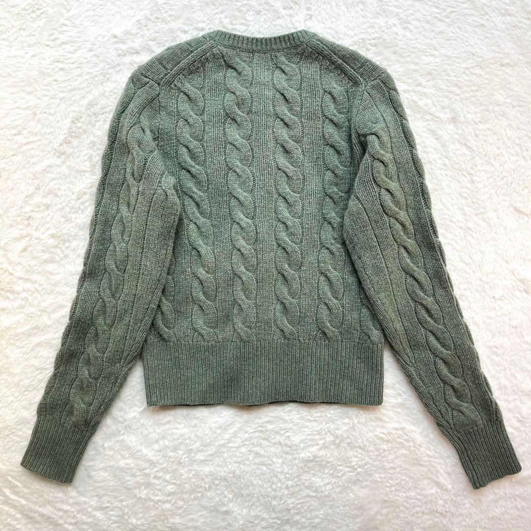 【ポロラルフローレン】 ニットカーディガン ケーブル編み ロゴ ウール カシミヤ