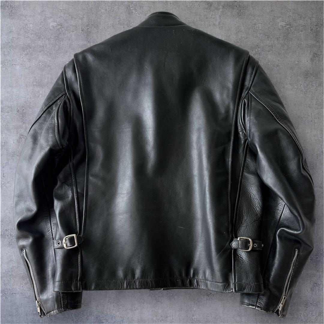 HORN WORKS レザージャケット XL 黒 キルティング 短丈 Y2K