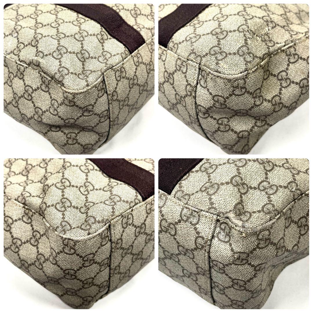 グッチ　トートバッグ　GGスプリーム　ロゴ総柄　プレート　PVCレザー　特価品